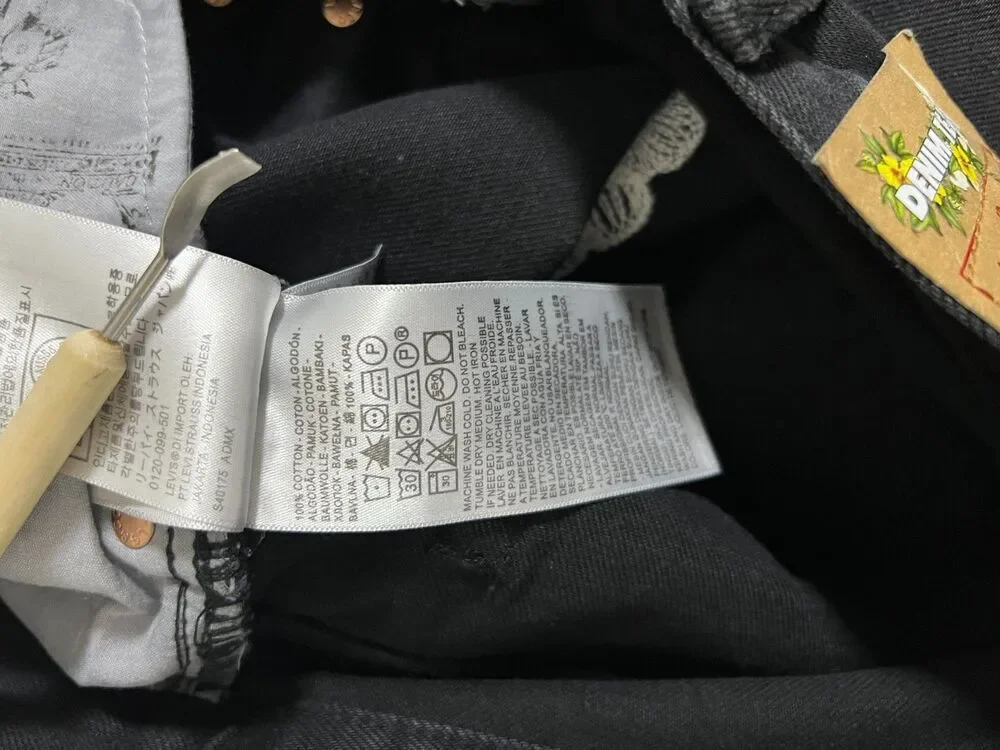 Black Denim Tears 32X32 Levi’s Cotton Wreath Jean